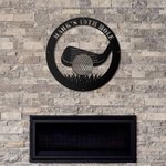 Panneau de Golf en Métal Personnalisé avec Nom Décoration Ronde Clubs de Golf Cadeau Anniversaire pour Famille