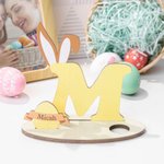 Personalized Easter Egg Holder Bunny Initial Egg Display Stand with Name Easter Holiday Decoration Gift for Kid Family