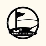 Panneau en Métal Personnalisé avec Nom But de Golf Art Mural Cadeau Anniversaire pour Amoureux de Golf