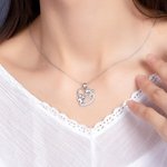 Forever Heart Mother Daughter Elephant Necklace with Birthstone