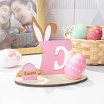 Personalized Easter Egg Holder Bunny Initial Egg Display Stand with Name Easter Holiday Decoration Gift for Kid Family