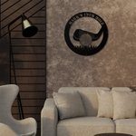 Panneau de Golf en Métal Personnalisé avec Nom Décoration Ronde Clubs de Golf Cadeau Anniversaire pour Famille