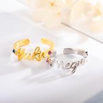 Custom Name Birthstone Ear Cuff