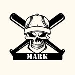 Customized Baseball Skull Wall Art Decor Metal Sign