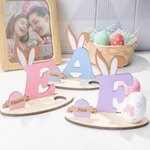 Personalized Easter Egg Holder Bunny Initial Egg Display Stand with Name Easter Holiday Decoration Gift for Kid Family
