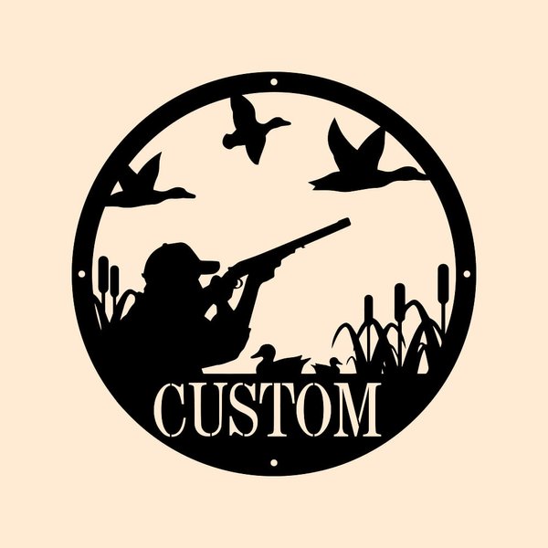 Personalised Duck Hunting Metal Wall Art