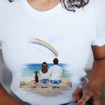 Custom Pet and Couple Back View T-shirt for Pet Memorial Gift
