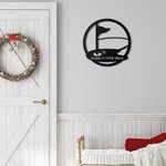 Panneau en Métal Personnalisé avec Nom But de Golf Art Mural Cadeau Anniversaire pour Amoureux de Golf