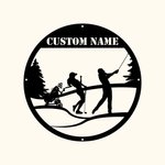 Henkilökohtainen pariskunta Golfing Metal Sign