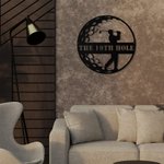 Personalized Man Golfer Name Sign Decoration For Room Metal Wall Art