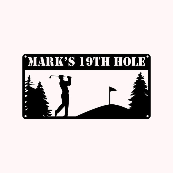Man Golfer Metal Wall Art Sign