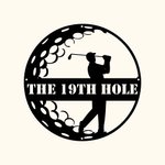 Personalized Man Golfer Name Sign Decoration For Room Metal Wall Art