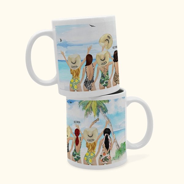 Taza personalizada Besties' Back Beach Holiday Style