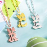 Personalized Easter Bunny Alphabet Name Necklace