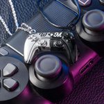 Personalized Gamepad Magnetic Pendant Necklace with Engraved Initials Valentine's Day Gift for Game Couple