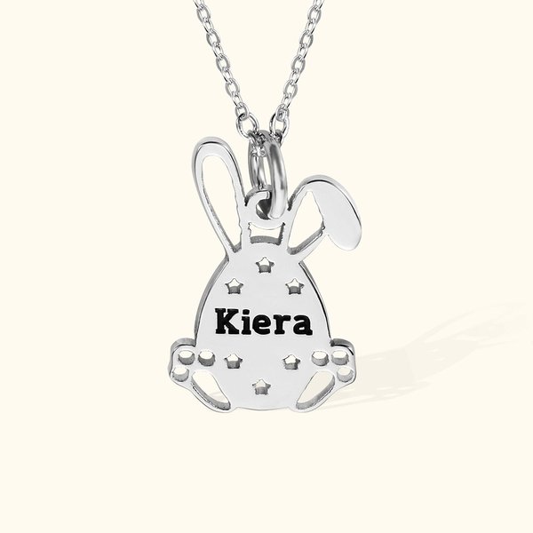 Conejito de Pascua Personalizado Nombre Huevo Collar