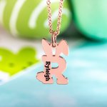 Personalized Easter Bunny Alphabet Name Necklace