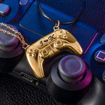 Personalized Gamepad Magnetic Pendant Necklace with Engraved Initials Valentine's Day Gift for Game Couple