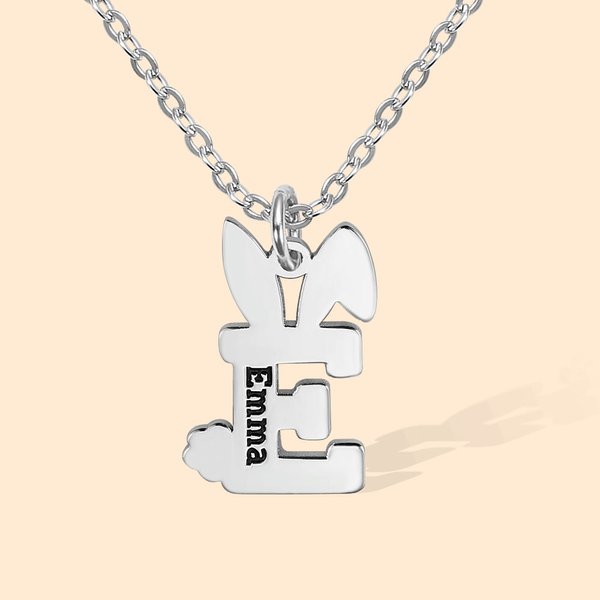 Collar personalizado con el nombre del conejo de Pascua alfabeto