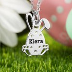 Personalized Easter Bunny Egg Name Necklace