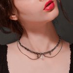Personalized Gothic Style Crystal with Initial Choker