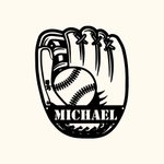 Custom Baseball Glove Ball Metal Wall Art