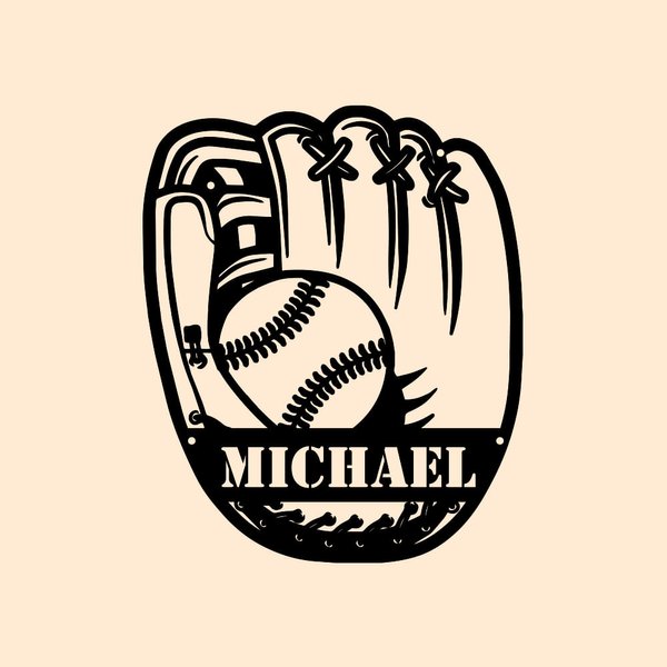 Custom Baseball Glove Ball Metal Wall Art