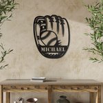 Custom Baseball Glove Ball Metal Wall Art