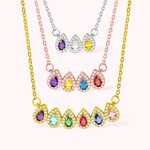 Gepersonaliseerde familie geboortesteen ketting cadeau voor haar