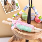 Custom Rae Dunn Inspired Easter Mini Rolling Pins Easter Decorations Tiered Tray Decor 2 for Sale