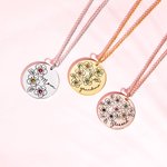 Family Birthstone Sakura Flower Necklace