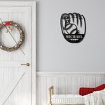 Custom Baseball Glove Ball Metal Wall Art