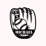 Custom Baseball Glove Ball Metal Wall Art