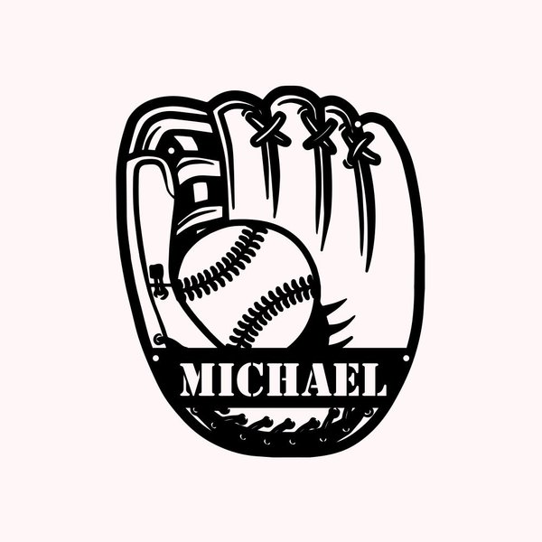 Baseball Glove Ball Metal Wall Art