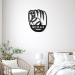 Custom Baseball Glove Ball Metal Wall Art