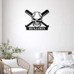 Custom Baseball Metal Wall Art Name Sign Decoration