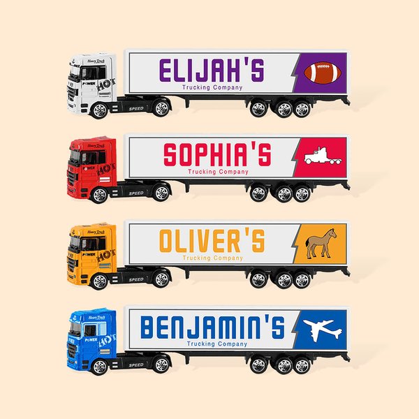 Personalisierter Spielzeug-LKW aus Aluminiumlegierung mit Namen Geburtstag Weihnachten Geschenk für Kinder
