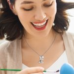 Personalized Easter Bunny Alphabet Name Necklace