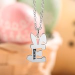 Personalized Easter Bunny Alphabet Name Necklace