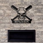 Custom Baseball Metal Wall Art Name Sign Decoration