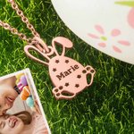 Personalized Easter Bunny Egg Name Necklace