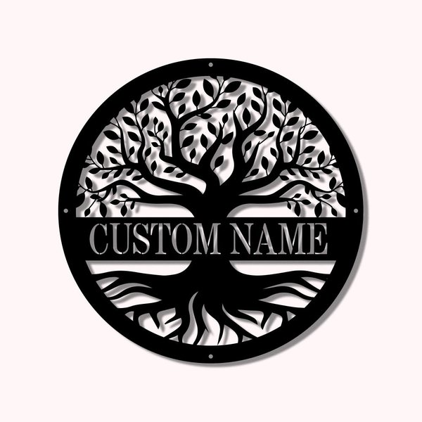 Family Tree Metal Wall Art Decoration