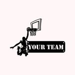 Maßgeschneidertes Basketballspieler Metallwanddekor Namensschild Dekoration