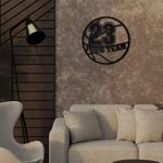 Panneau en Forme de Basket-ball Personnalisé avec Nom Art Mural Enseigne Métale Cadeau pour Amateur de Basket-ball Sport