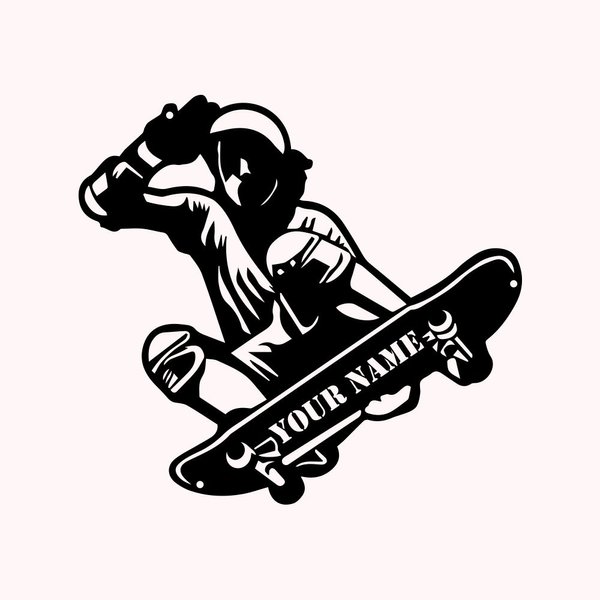 Skateboard Metal Wall Art Name Sign Decoration