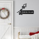 Maßgeschneidertes Basketballspieler Metallwanddekor Namensschild Dekoration