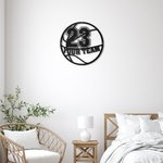 Panneau en Forme de Basket-ball Personnalisé avec Nom Art Mural Enseigne Métale Cadeau pour Amateur de Basket-ball Sport
