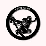 Personalized Women Skateboarding Metal Wall Art Girl On Skateboard Sign