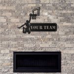 Maßgeschneidertes Basketballspieler Metallwanddekor Namensschild Dekoration