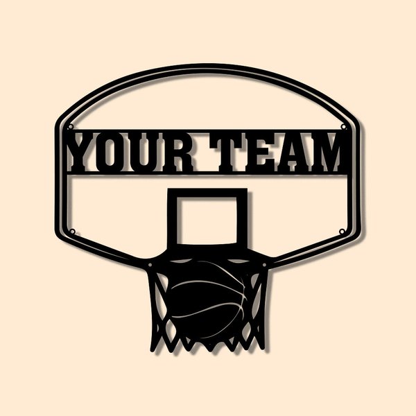 Aangepaste basketbal hoepel metalen muur kunst basketbal liefhebber Gift